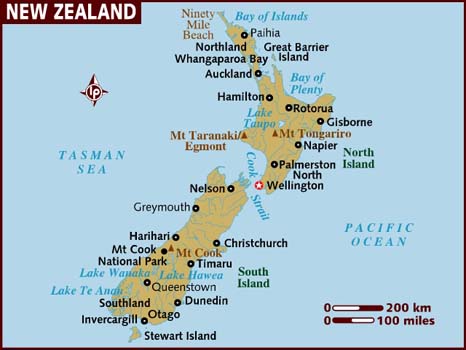 new zealand map